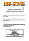 Hollteck Design Information Checklist
